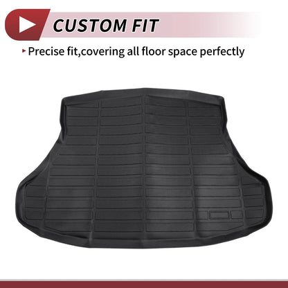Cargo Liner Rear Trunk Mat for Honda Civic 2012-2015 Long Grid Pattern Black