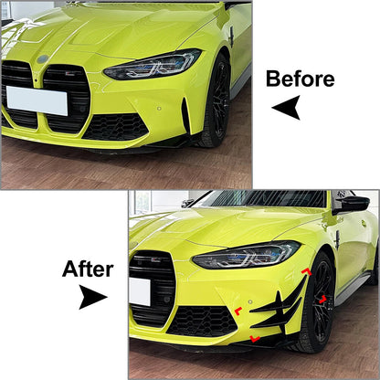 1 Pair ABS Front Bumper Splitters for BMW M3 M4 G80 G81 G82 G83 (2021-2024)