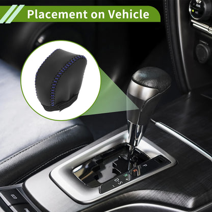 Gear Shift Knob Cover for Lexus NX250 (2022–2023) Black Blue Faux Leather