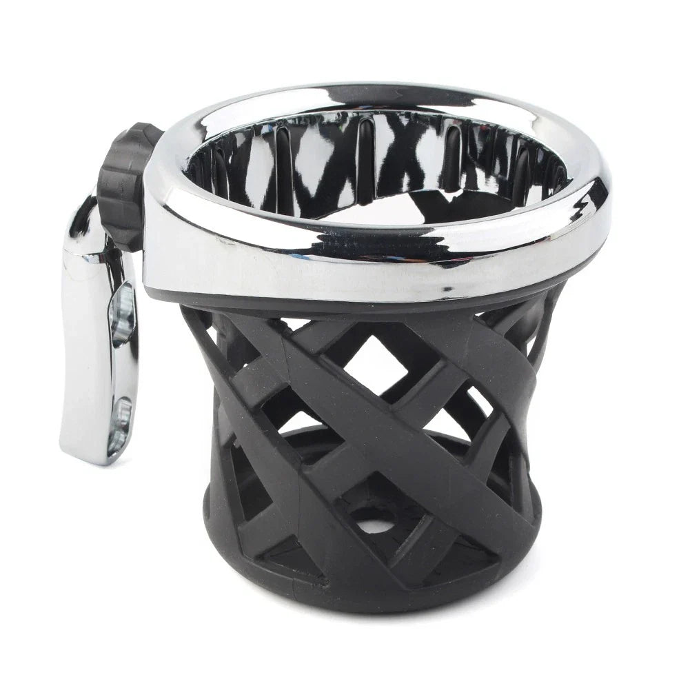 Handlebar Cup Holder Drink w/Mesh Basket for Harley Dyna, Fatboy, Tour Glide