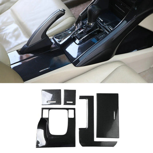 5x Carbon Fiber Central Console Gear Shift Panel Trim for Acura TSX (2009–2014)