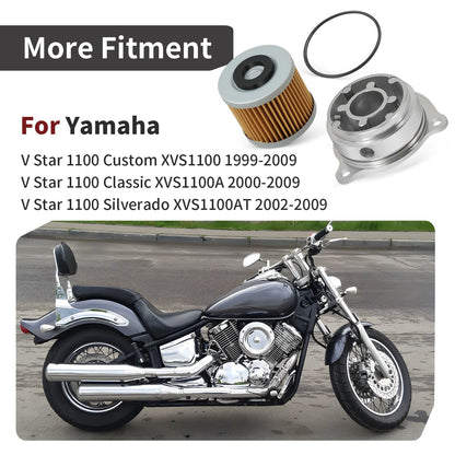 Oil Filter Cover with O-Ring for Yamaha V Star 1100 (1999–2009)