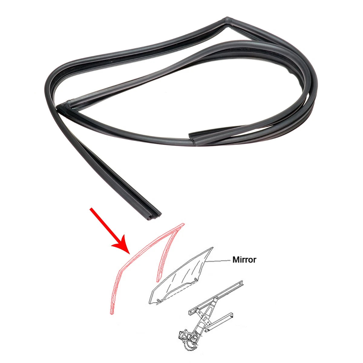 Door Glass Run Channel for Toyota Corolla (CE120, ZZE121, CDE120, NZE120)