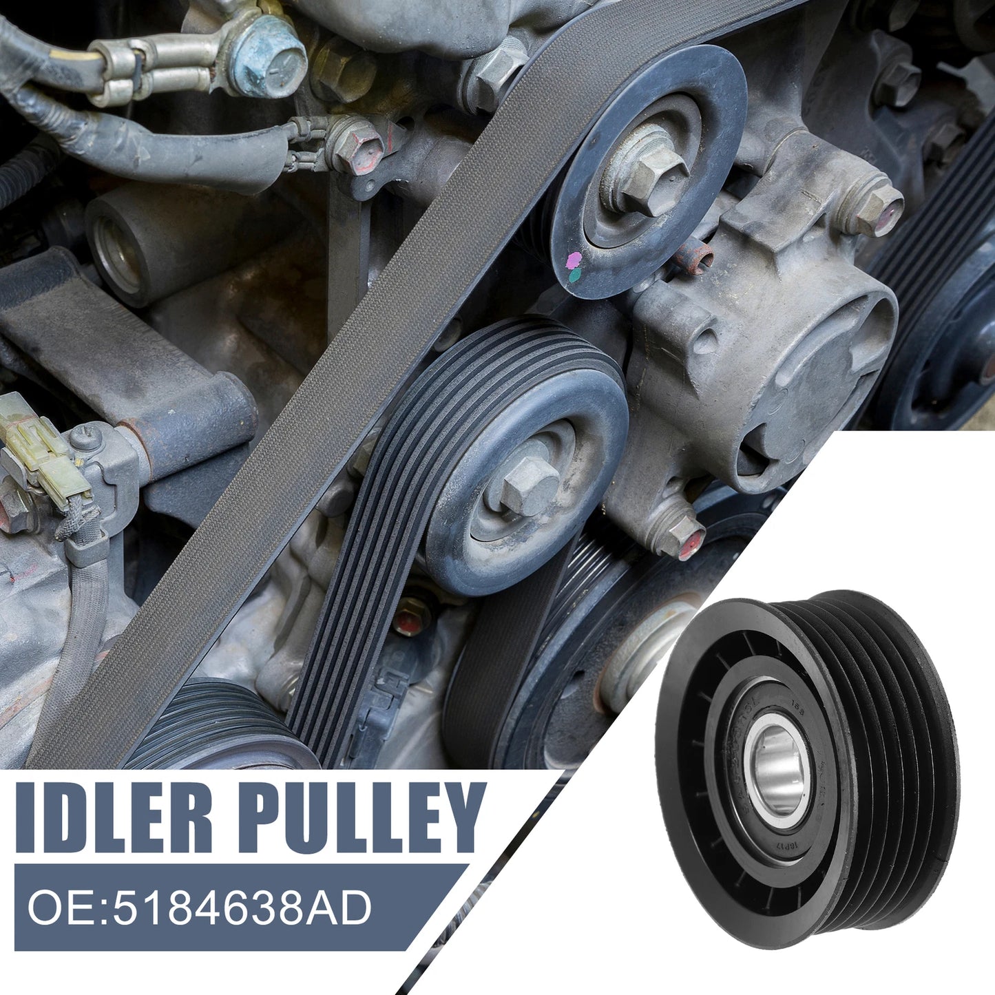 Drive Belt Idler Pulley for Mercedes-Benz C 230 (2006–2007) 5184638AD