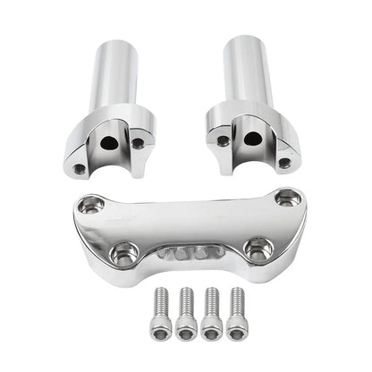 4" Handlebar Risers & 1" Top Clamp for Harley Softail, Dyna, Road King, Sportster