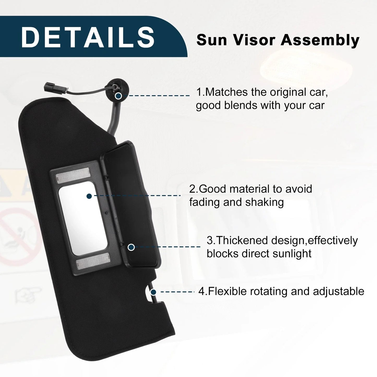 Car Sun Visor with Mirror & Light for Chevrolet Corvette (2014-2019)
