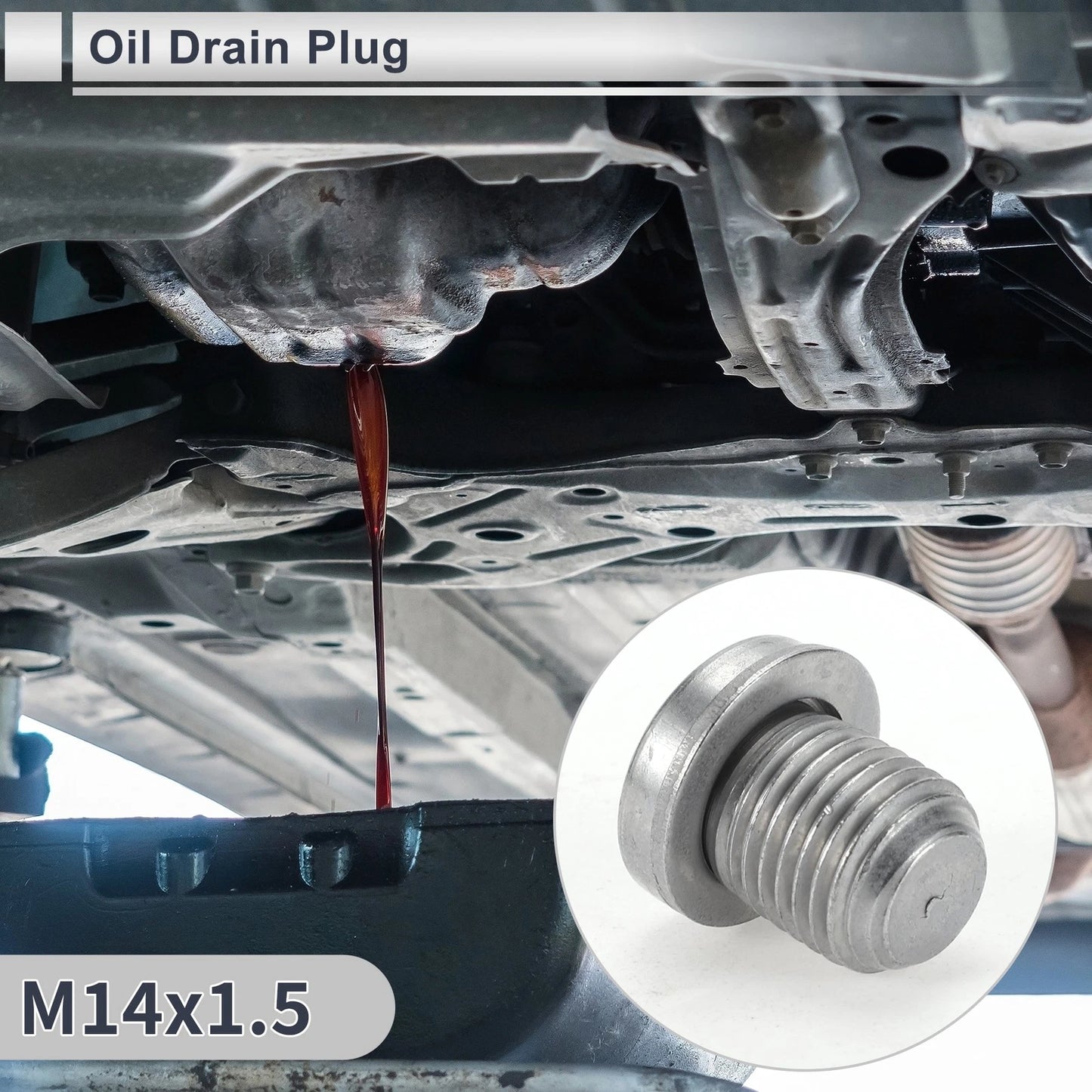 Set of 1 M14x1.5 Engine Oil Drain Plug with Gasket for Car Motorcycle
