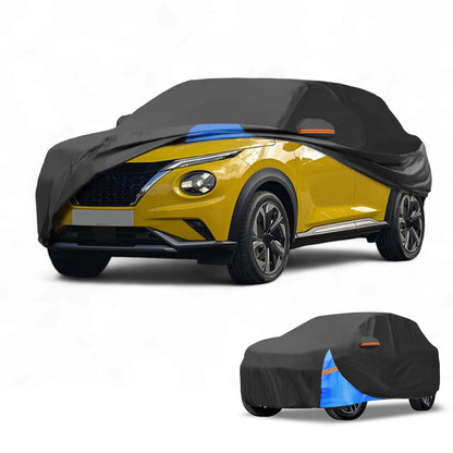 Waterproof Car Cover for Nissan Juke (2001–2023) Black Blue 210D-PU