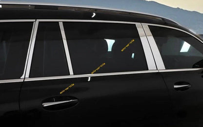 10PCS Chrome Steel Window Center Pillar Cover Trim for Benz GLS-Class (2020–2025)