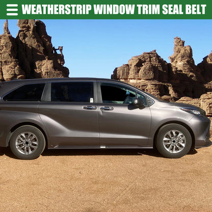 Front Right Door Window Belt Weatherstrip for Toyota Sienna (2011–2020) Black