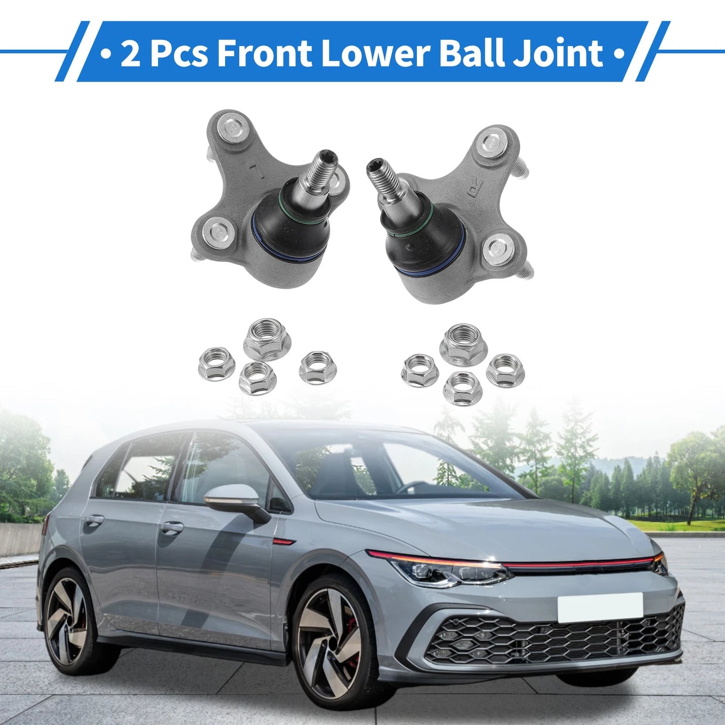 2X Front Lower Ball Joints for VW Caddy (2004–2015) No.K500016/K500030/5Q0407365A