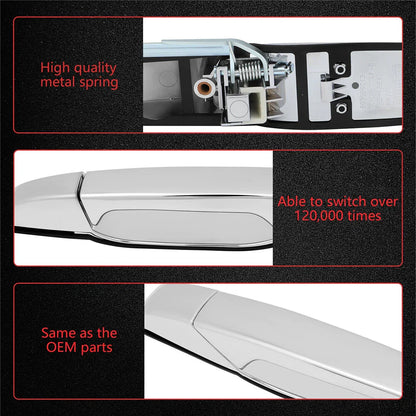Chrome Car Door Handle Front Left Right Rear for GMC Yukon Sierra Silverado (2007-2014)