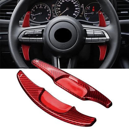 Black Carbon Fiber Steering Wheel Shifter Paddle for Mazda 3 (2020–2021)