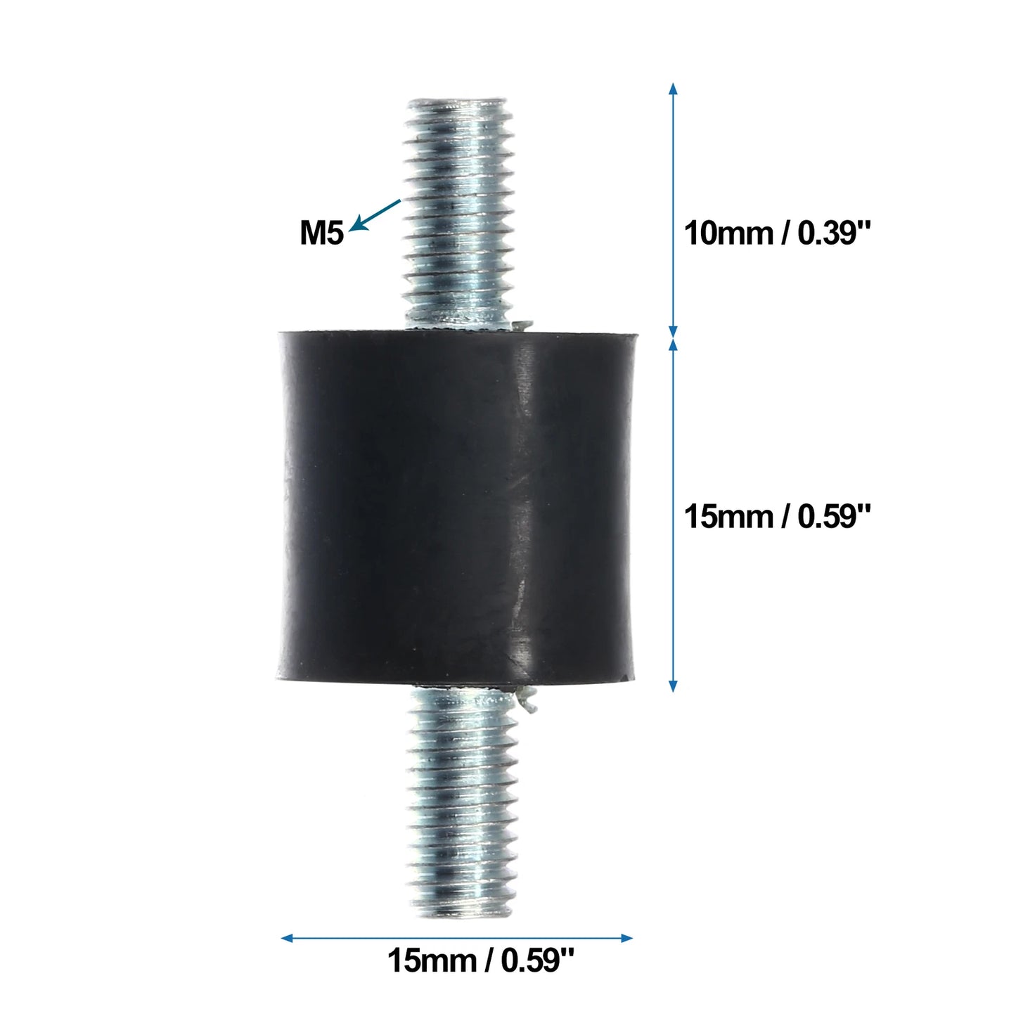 Set of 4 M5 Anti Vibration Rubber Isolator Dampers 15x15mm
