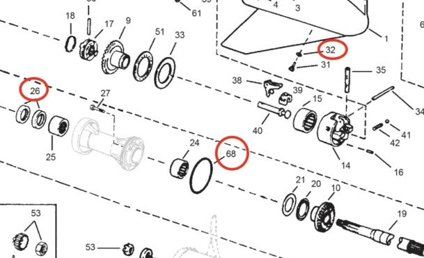 Lower Gearcase Seal Kit for Evinrude Johnson 40-75HP (2-Cyl, 3-Cyl)