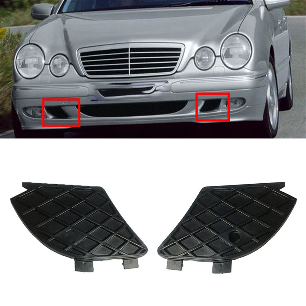 Bumper Fog Light Grill Cover x2 for Benz E-Class W210 (1996-2002)