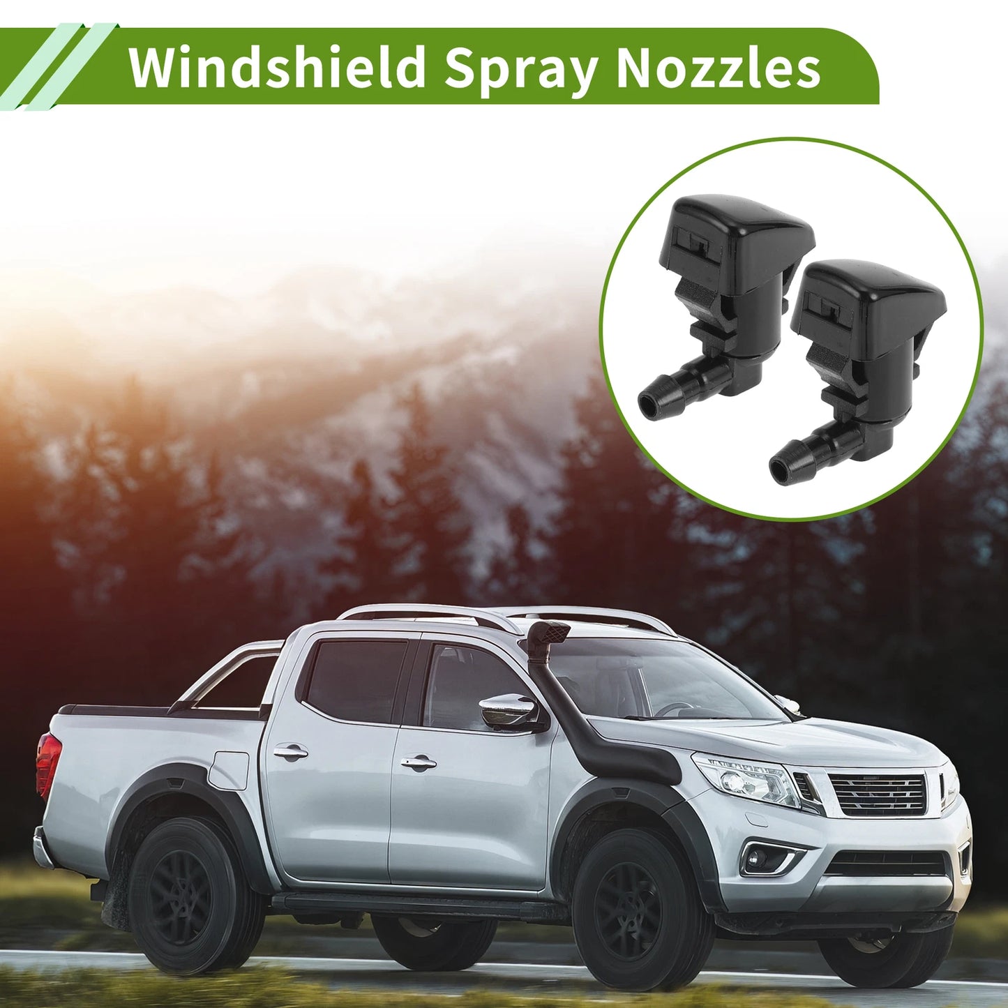 Windshield Washer Nozzle Set with Hose Connector for Ford (2008–2011)