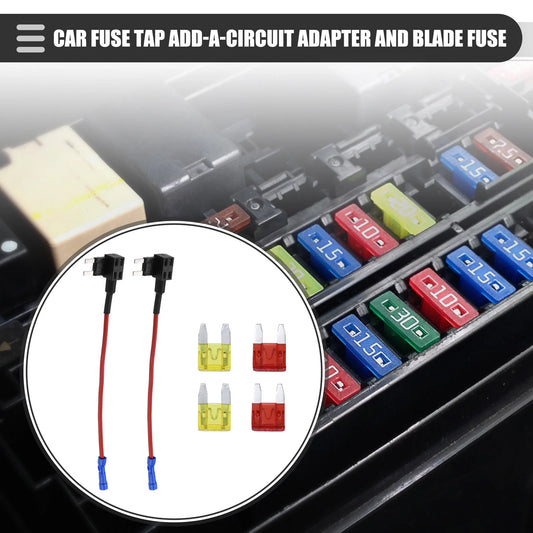 Set of 2 Circuit 12V Mini Fuse Taps w/ 10A 20A ATM APM Blade Fuses