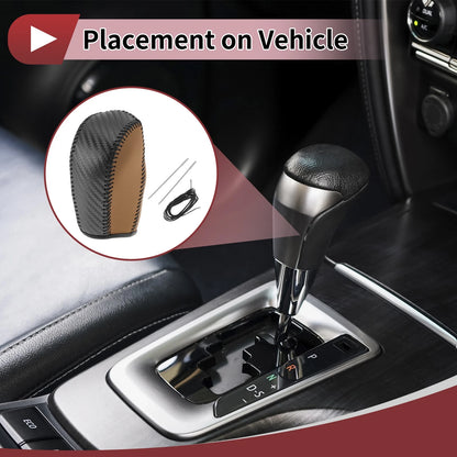 1Pc Gear Shift Knob Cover for Subaru Forester (2014–2017) Black Brown