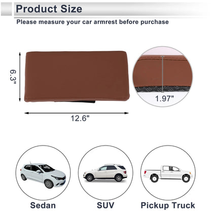 Center Console Cover for Car (12.6"x6.3"x1.97", Light Brown)