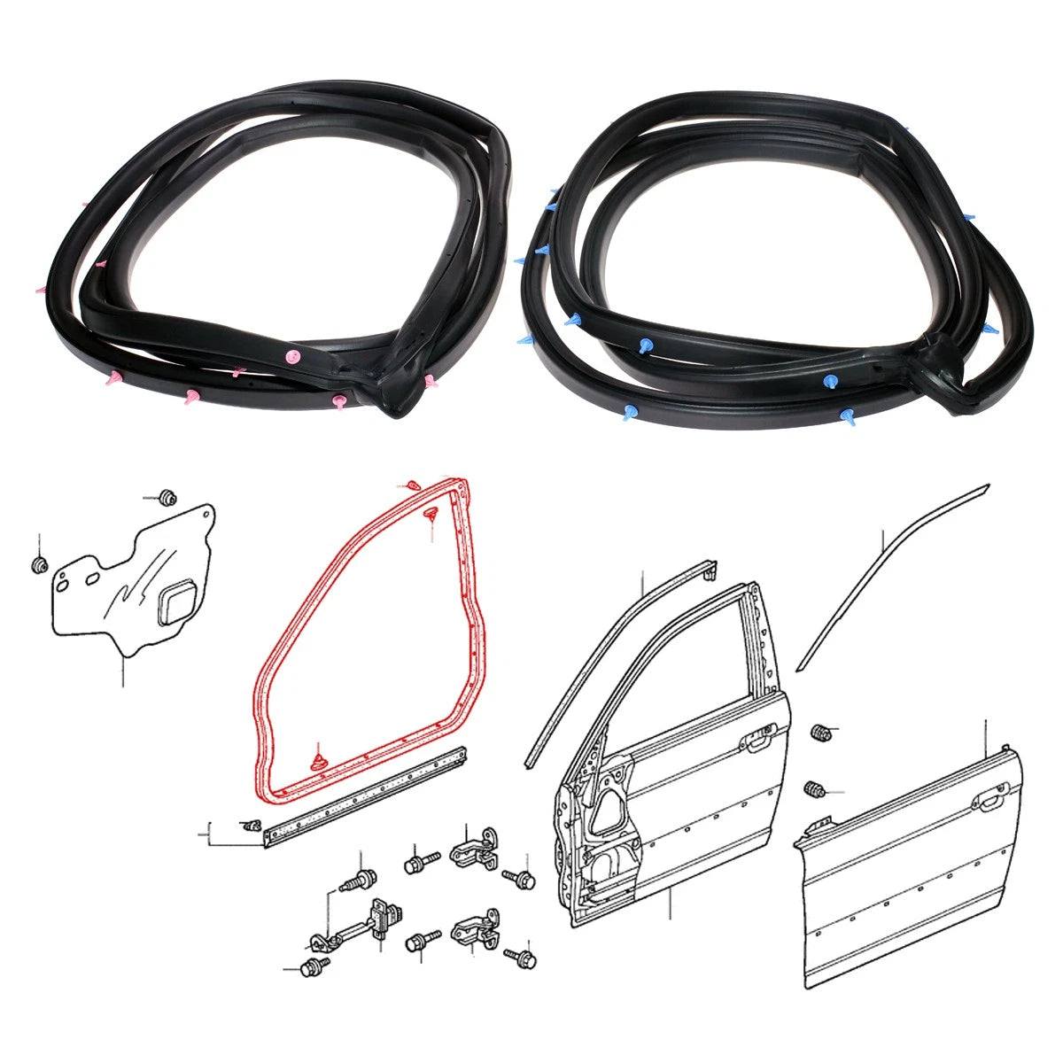Front Door Weatherstrip for Honda Civic Ferio Sedan (2001–2004)