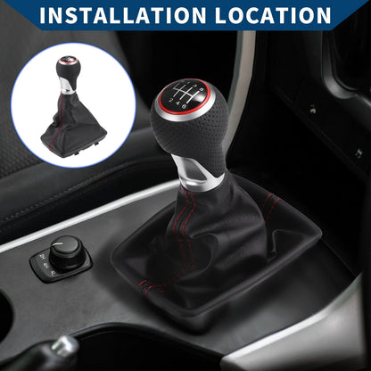 6 Speed Gear Shift Knob with Dust Cover for Audi S-Line (2007–2015)