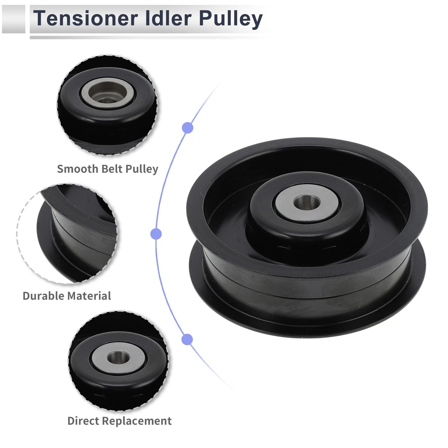 Drive Belt Idler Pulley for Mercedes-Benz W463 (2009–2014) No.A2722021419 Black