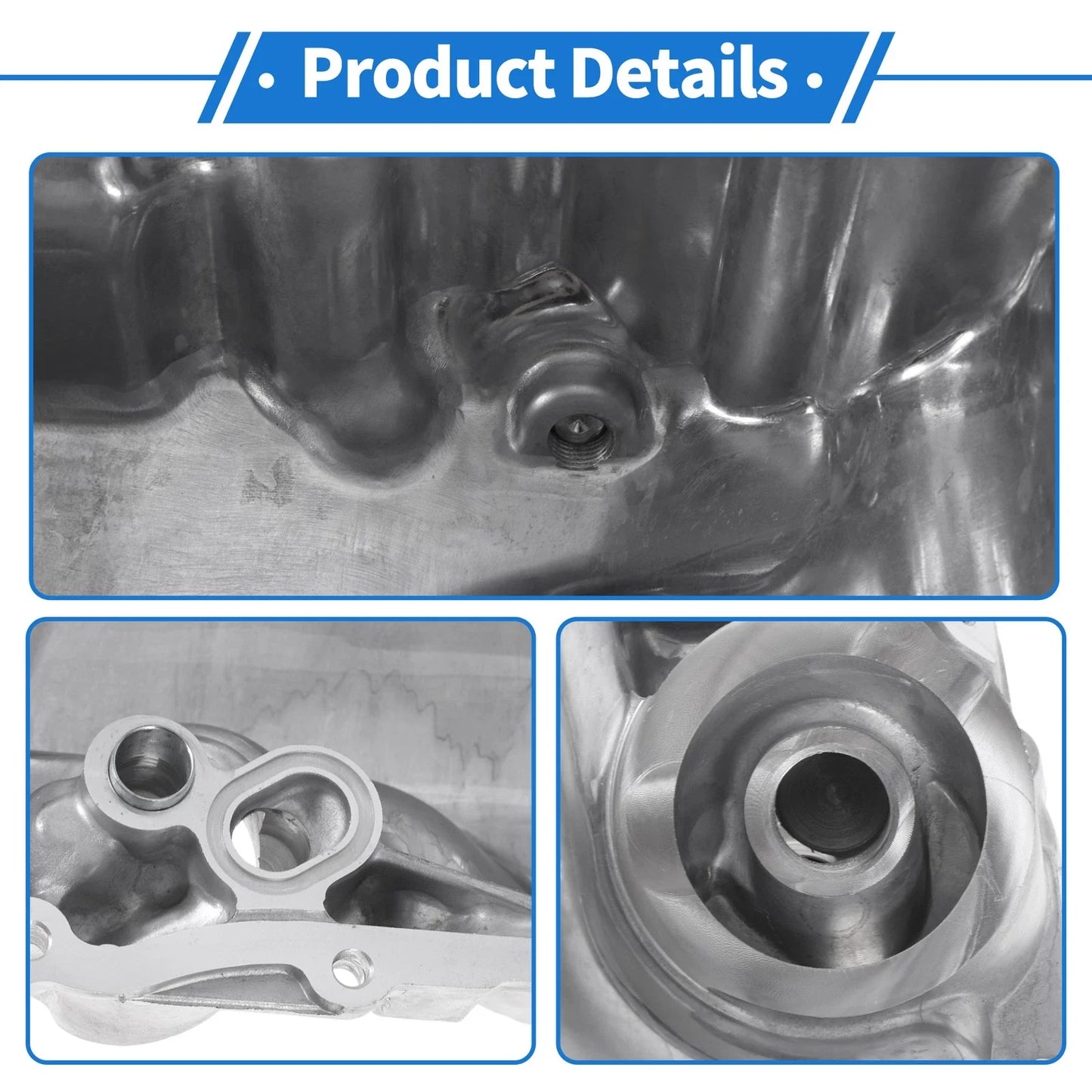 Engine Oil Pan for Honda CR-V (2007-2011) - Aluminum Alloy, Silver Tone