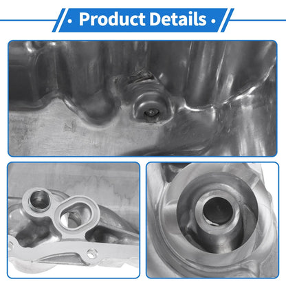 Engine Oil Pan for Honda CR-V (2007-2011) - Aluminum Alloy, Silver Tone