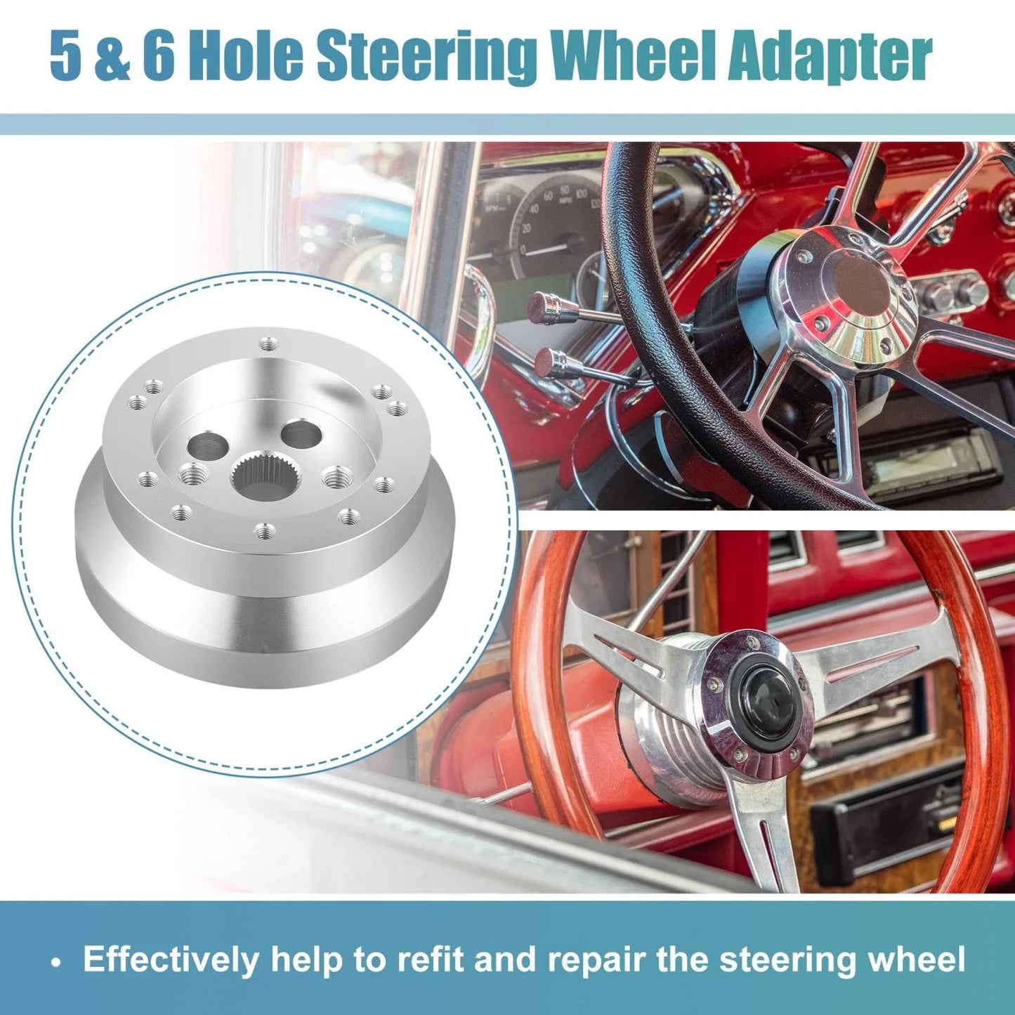 5 6 Hole Steering Wheel Short Hub Adapter for GM Chevy