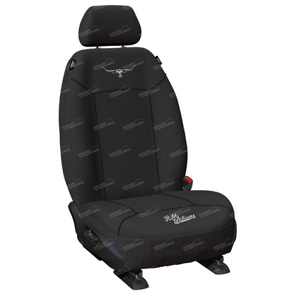 Set of 2 Black Canvas Front Car Seat Covers for Universal Fit