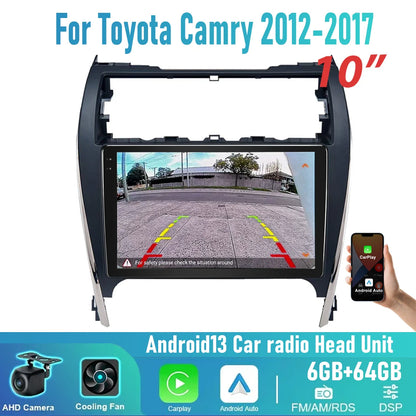 6-64GB Wireless CarPlay Android13 Head Unit Upgrade for Toyota Camry (2012-2017)