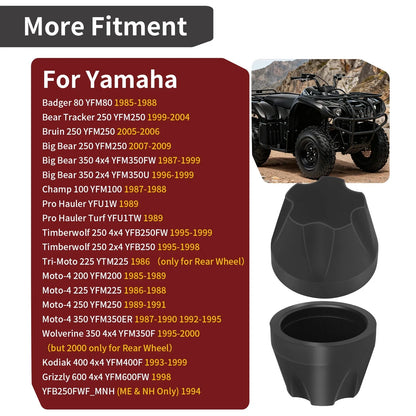 2 x Front & Rear Wheel Cap for Yamaha Badger Bruin Big Bear Timberwolf (1985–1999)