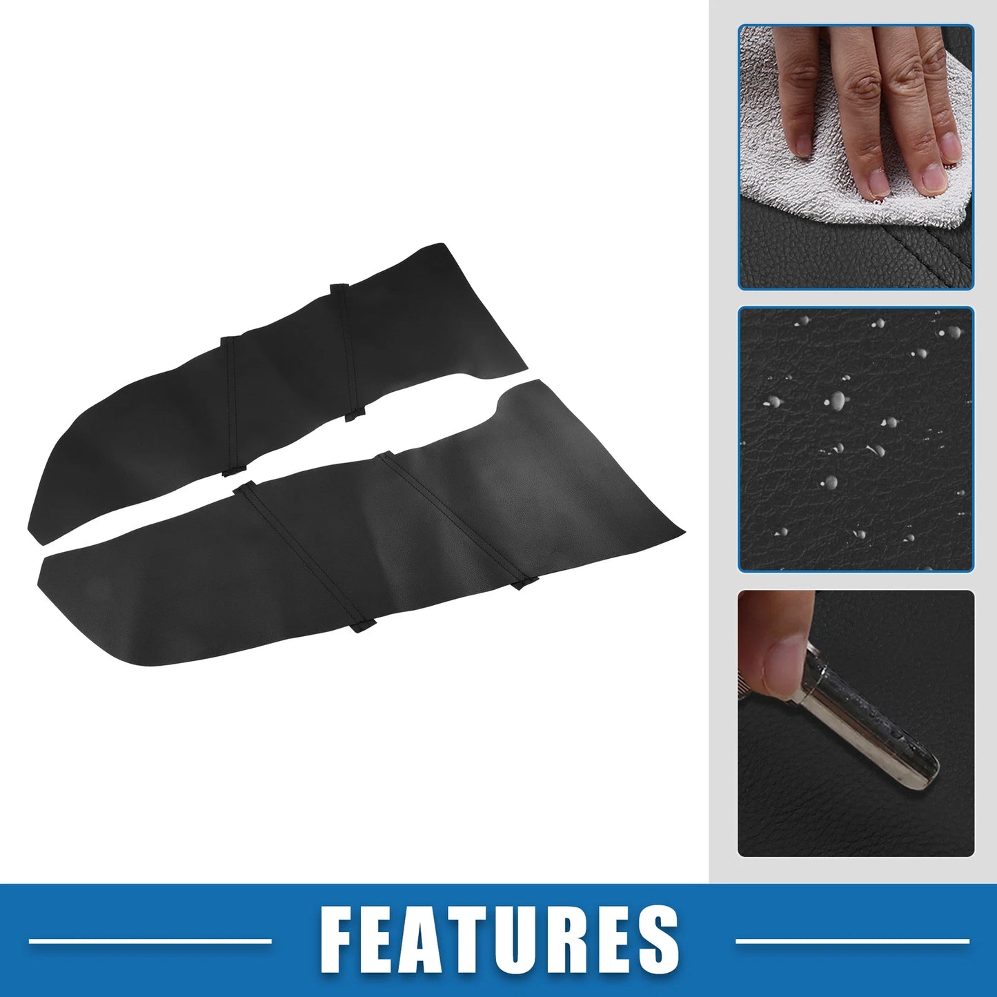 Set of 2 Front Door Panel Armrest Covers for Honda Accord (2008–2012) Black
