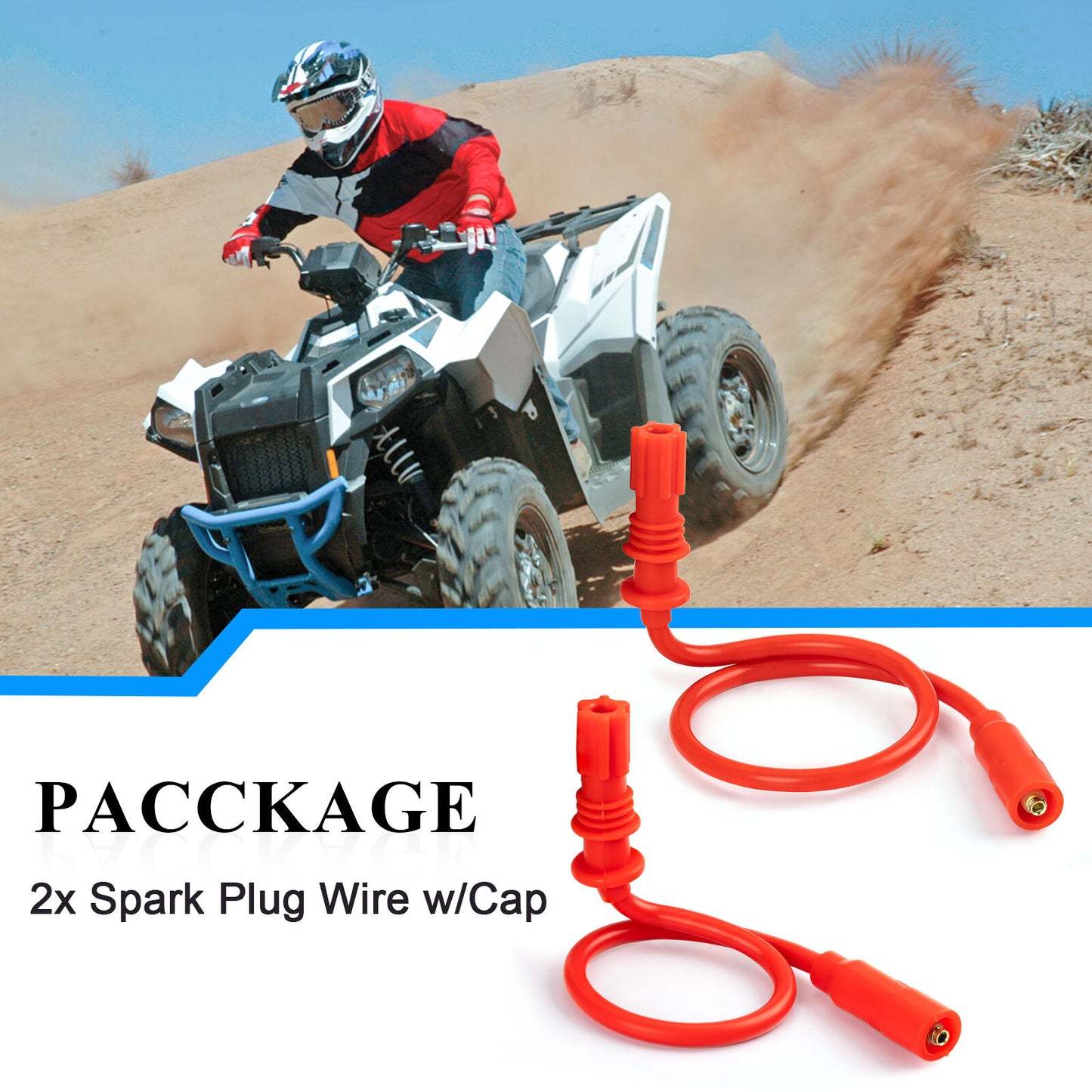 Spark Plug Wire with Cap for Polaris Scrambler Sportsman 850 1000 (2012–2024)