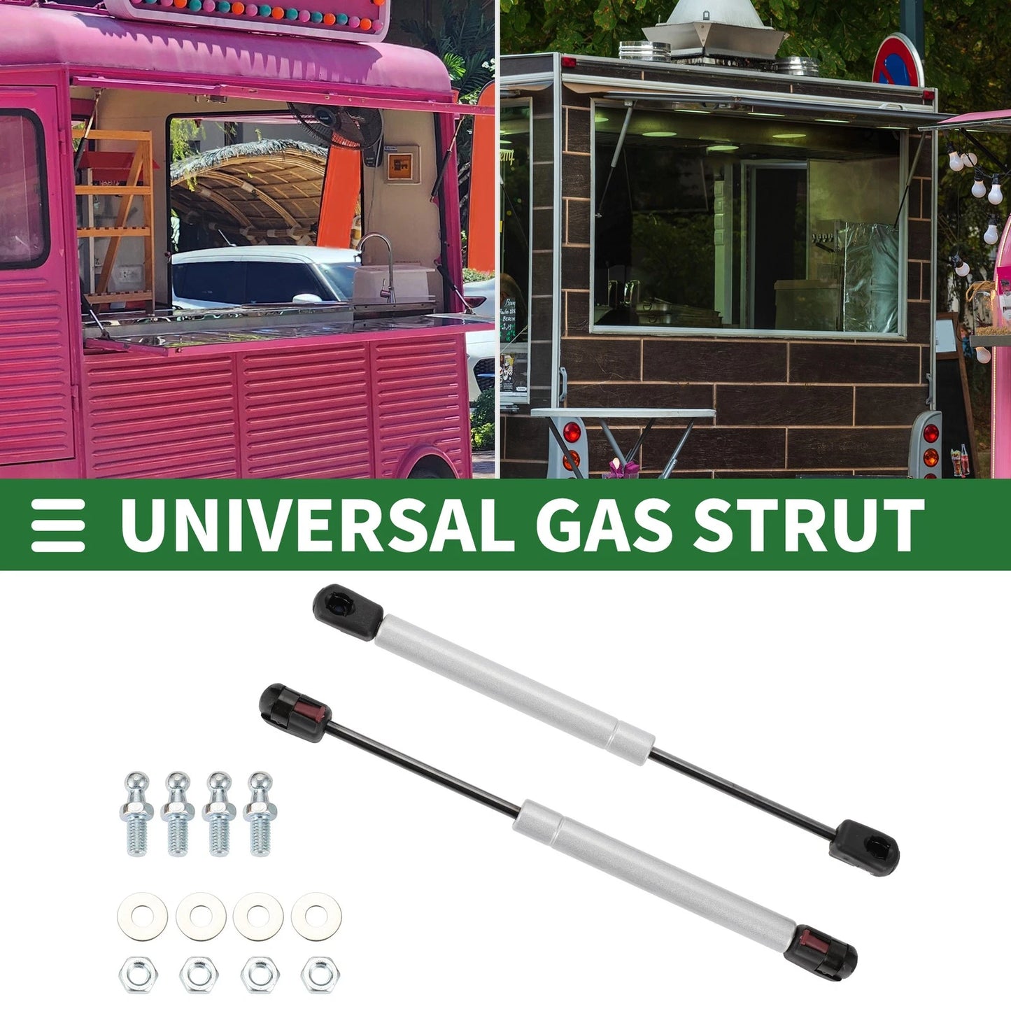 Set of 2 Gas Struts 25lb/110N/11kg 10inch/254mm for Car Truck RV Boat