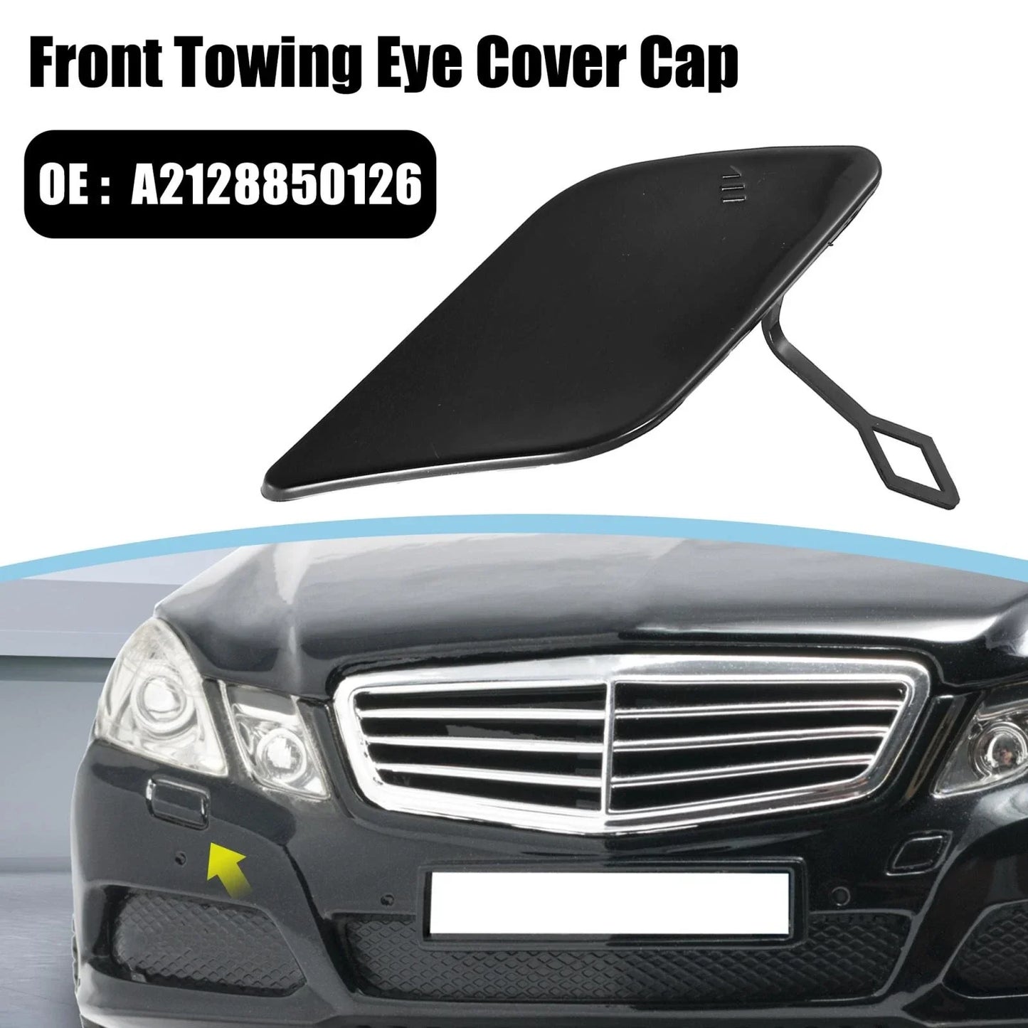 Car Front Bumper Tow Hook Cover for Mercedes-Benz E350 (2010-2013)