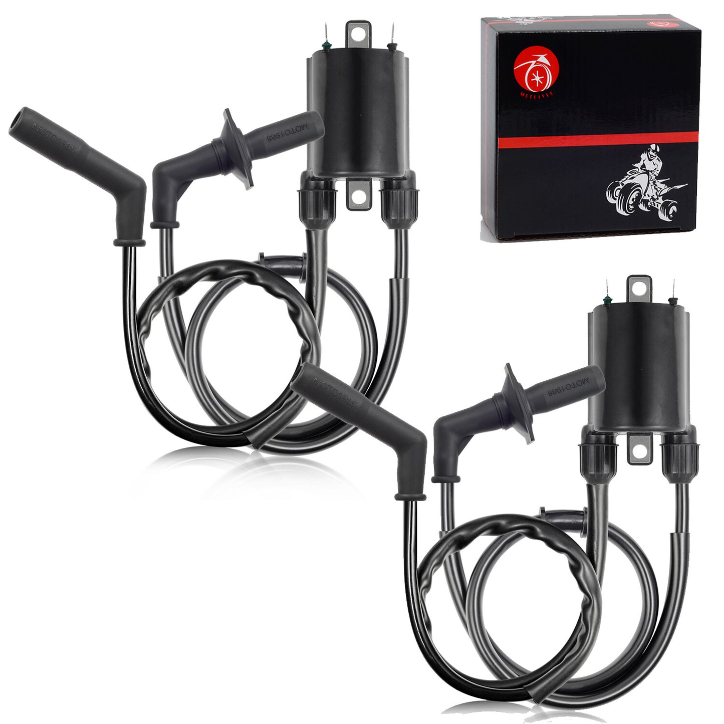 2X Ignition Coil & Spark Plug Cap for Honda Shadow Spirit 1100 (1996–2007)
