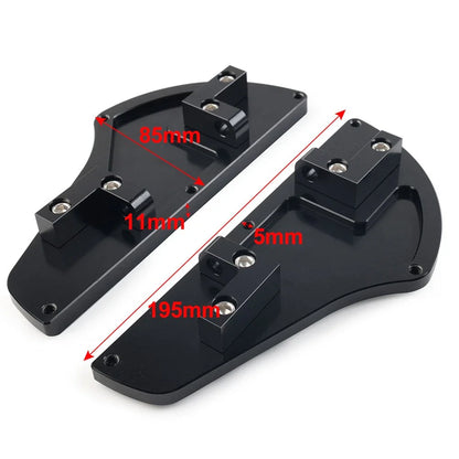 Rear Passenger Floorboards for Harley Touring (1993-2023) Black Aluminum