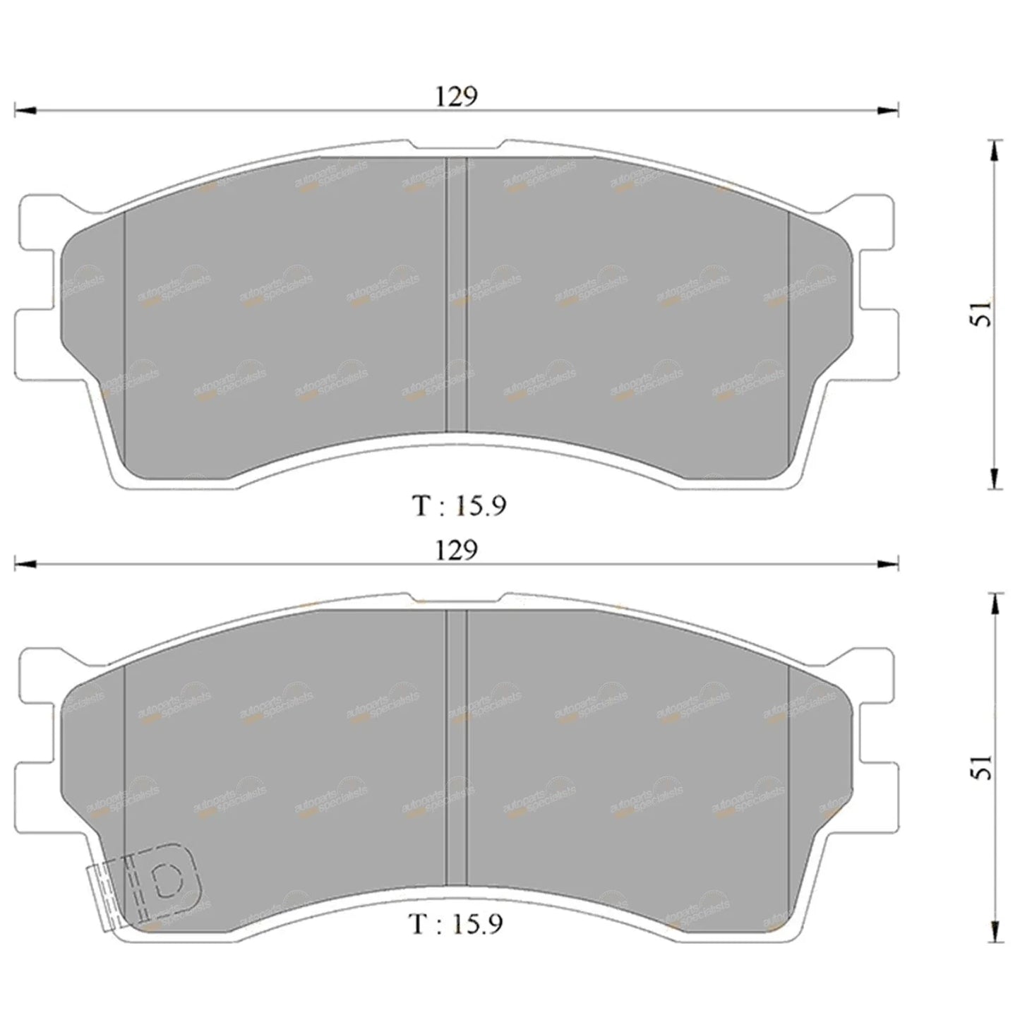 Front Disc Brake Pad Set for Kia Credos 2.0L FE (1999 - 2000)