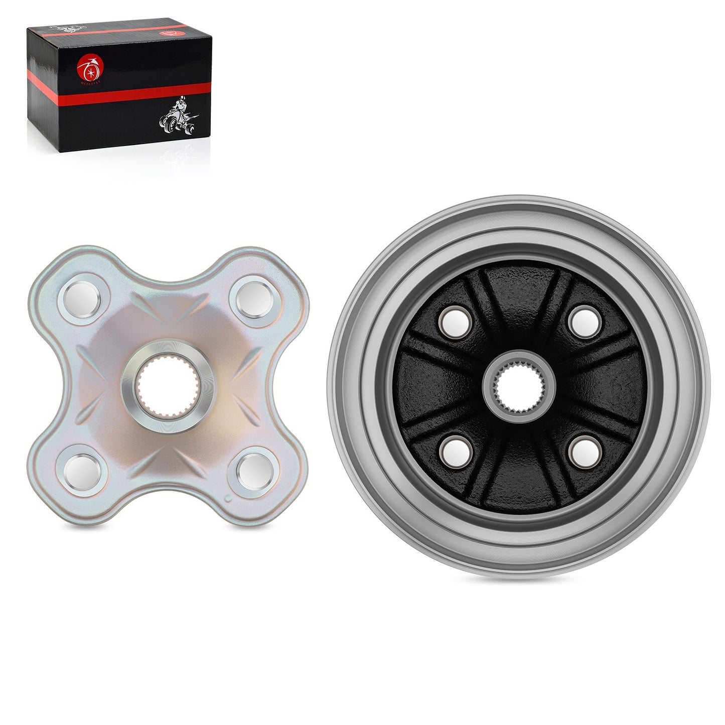 Rear Brake Drum and Wheel Hub Set for Yamaha Kodiak 400 (1993–1999)