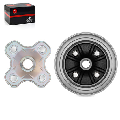 Rear Brake Drum and Wheel Hub Set for Yamaha Kodiak 400 (1993–1999)