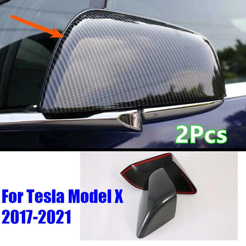 Mirror Cover Trim Carbon Fiber Style for Tesla Model X (2017–2021)