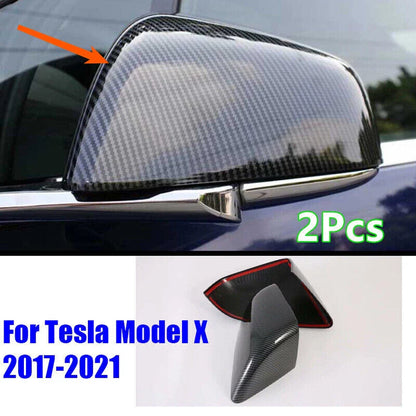Mirror Cover Trim Carbon Fiber Style for Tesla Model X (2017–2021)