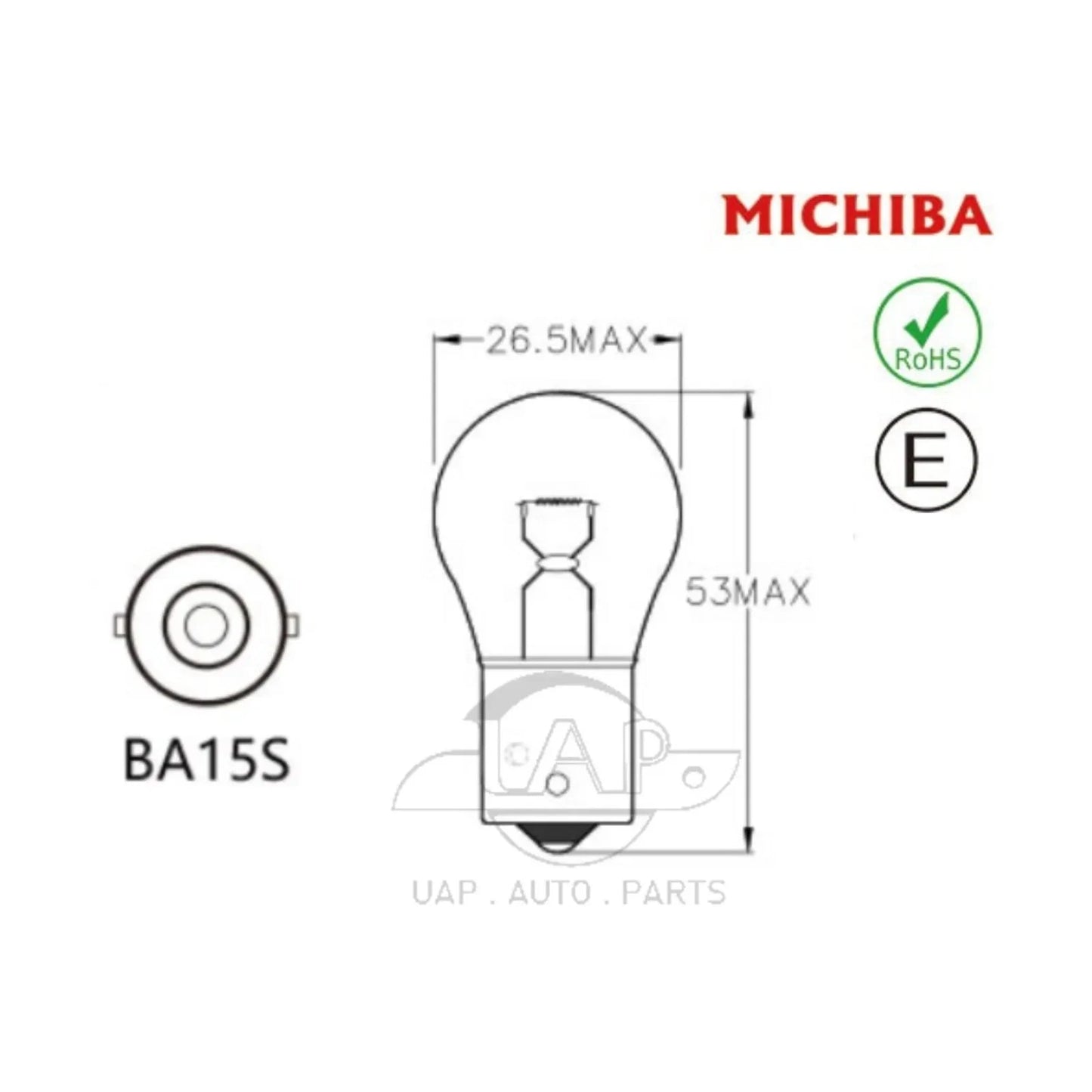 Set of 2 BA15S LED Bulbs for Car Reverse/Indicator Light (12V)