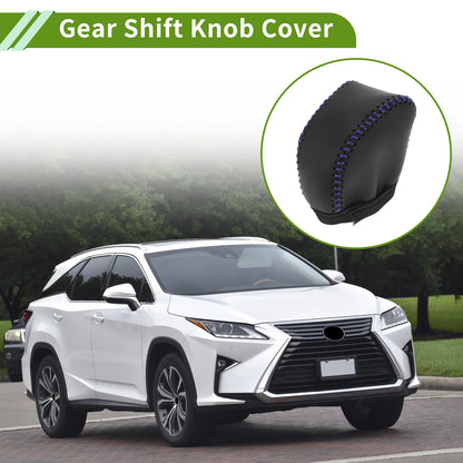Gear Shift Knob Cover for Lexus NX250 (2022–2023) Black Blue Faux Leather