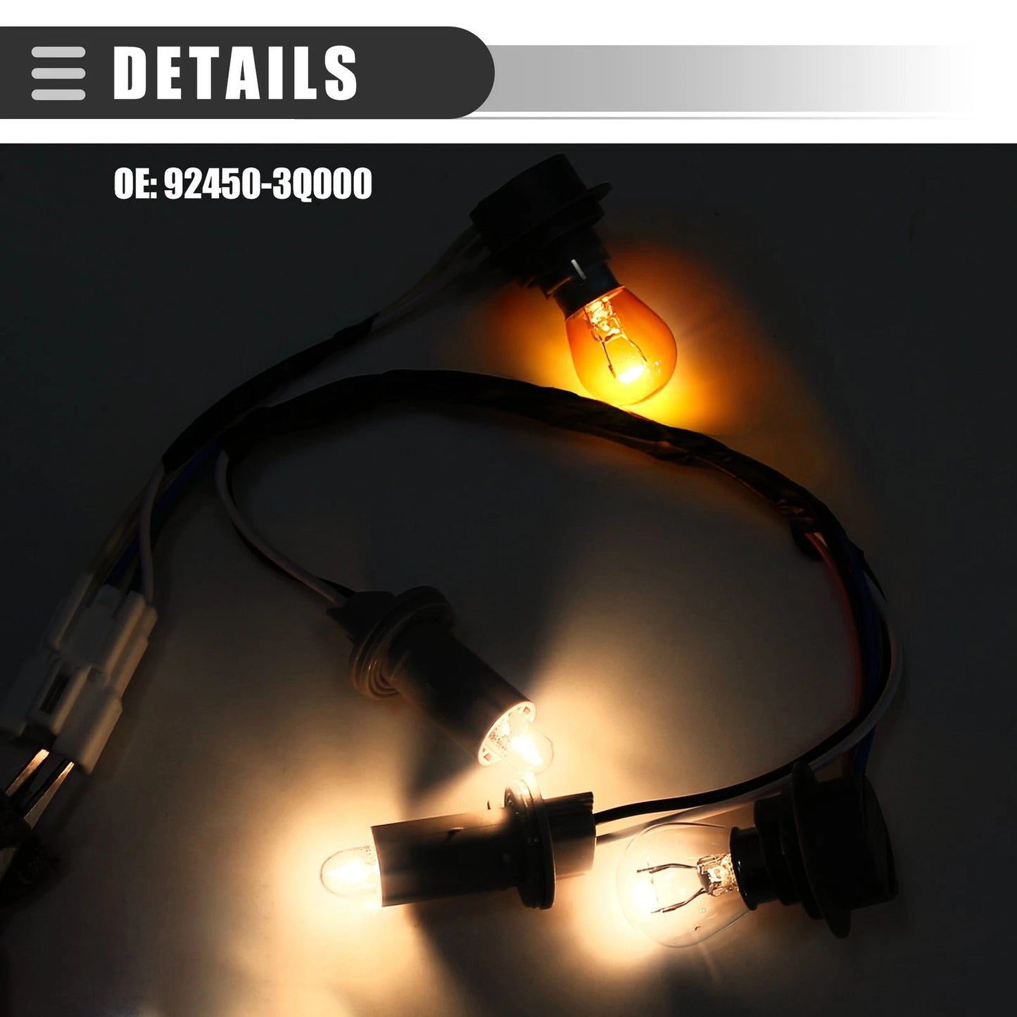 Set of 1 Rear Tail Light Lamp Socket Wiring Harness for Hyundai Sonata (2011–2014) 92450-3Q000