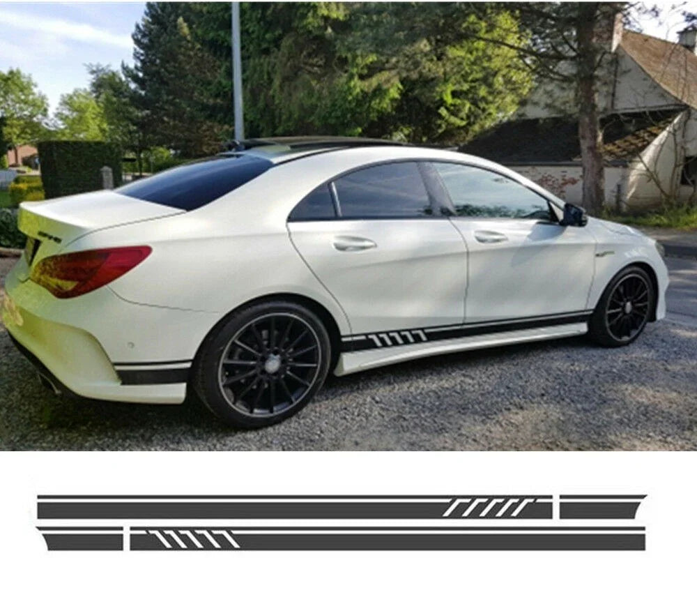 Car Side Stripe Skirt Stickers for Mercedes Benz CLA 45 AMG (2014-2019)
