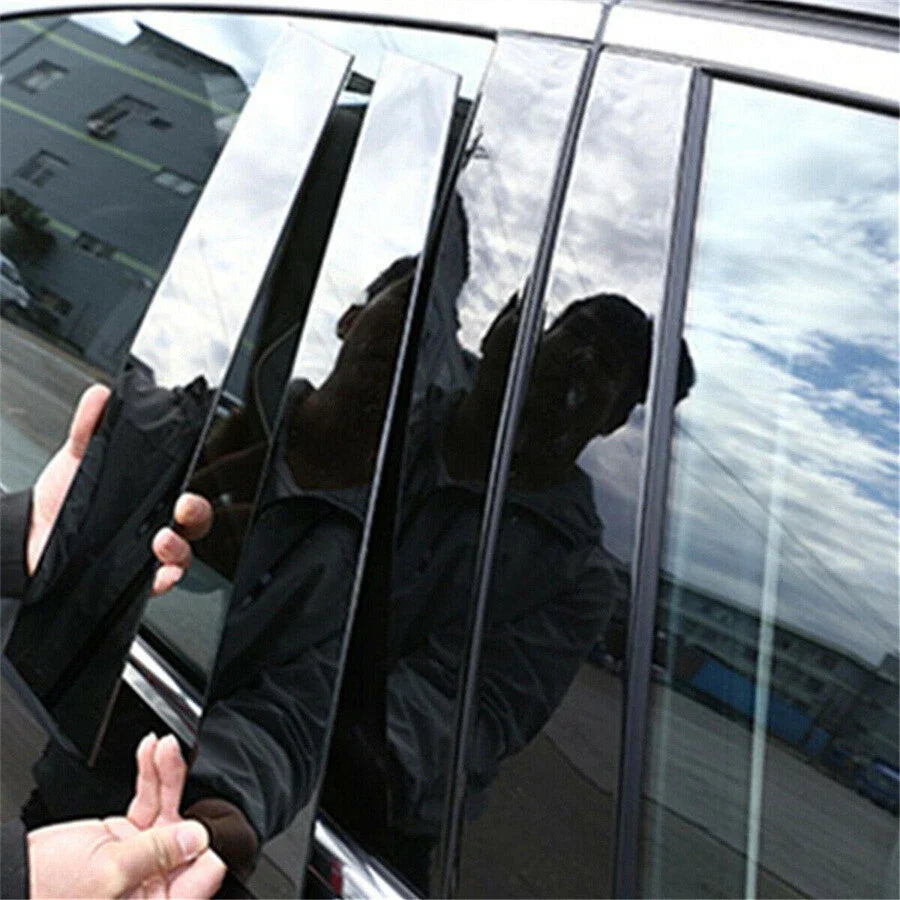 6 Pcs Black Window Pillar Trim Covers for Honda CR-V (2007-2011)