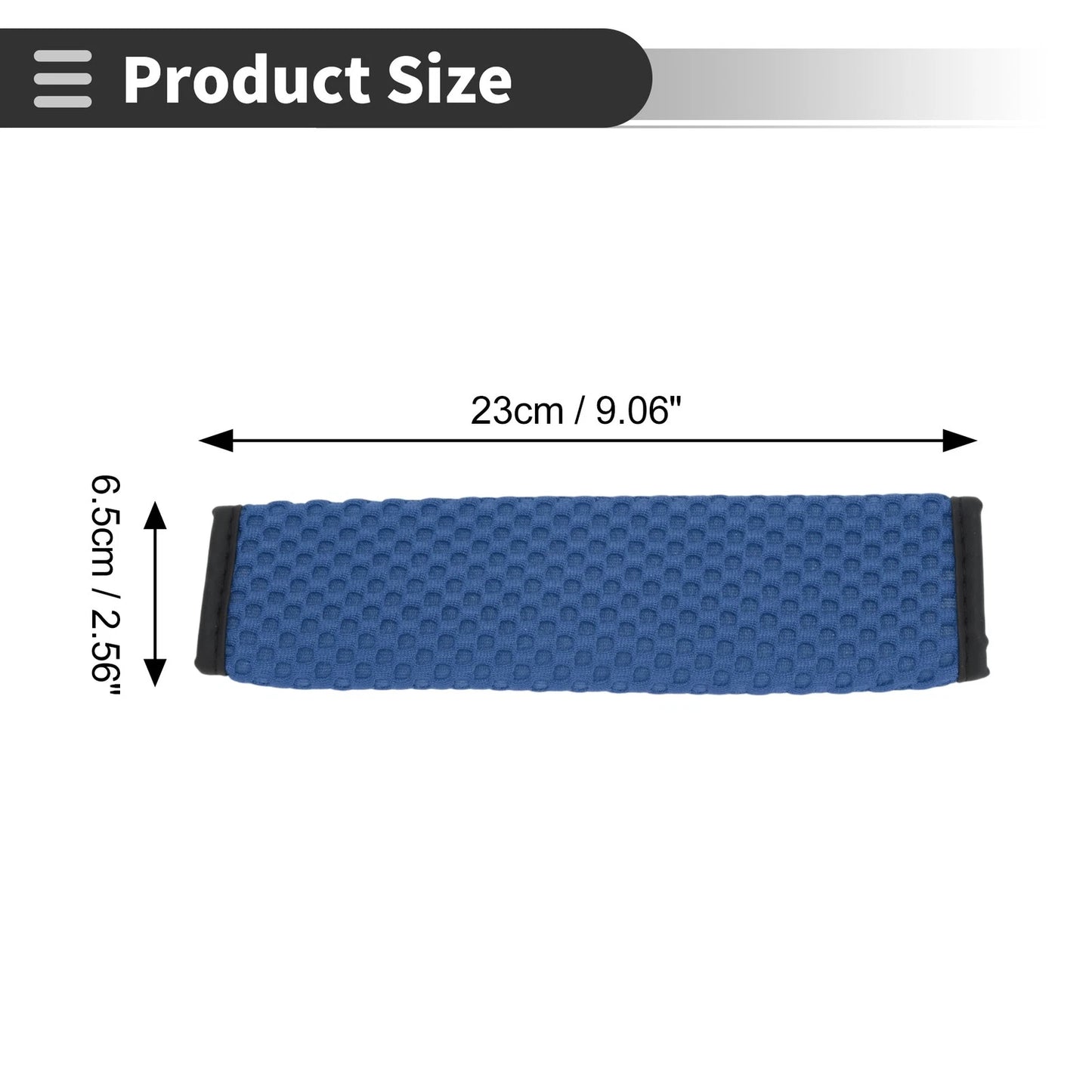 Set of 2 Blue Seat Belt Cover Pads for Universal Fit (23cm)